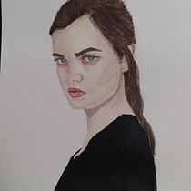 Meu projeto do curso: Retrato em aquarela a partir de uma fotografia. Watercolor Painting project by Débora Ariane Siqueira Nunes - 08.01.2020