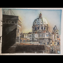 My project in Architectural Sketching with Watercolor and Ink course. Pintura em aquarela projeto de Kevin Wolff - 02.08.2020