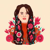 Minha fanart da Rosália com elementos botânicos . Un proyecto de Ilustración botánica e Ilustración digital de Beatriz Quadros - 02.08.2020