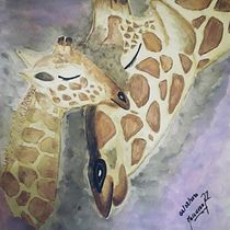 Jirafas: una madre y su cría son mi proyecto final. Drawing, and Traditional illustration project by Macarena Reveco - 08.03.2020