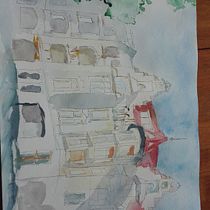 Viktoria-Luise-Platz, Berlin. Pintura em aquarela projeto de barash_amari - 03.08.2020