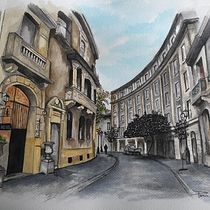 Mi Proyecto del curso: Dibujo arquitectónico con acuarela y tinta. Architecture, and Street Art project by pameladiazjofre - 08.09.2020