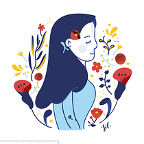 Meu projeto do curso: Retrato ilustrado com elementos botânicos. Un proyecto de Ilustración botánica e Ilustración digital de Silvia Marchetti - 03.08.2020