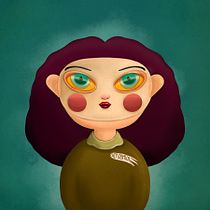 Auto retrato con Procreate. Ilustração digital projeto de Ximena Mza - 05.08.2020
