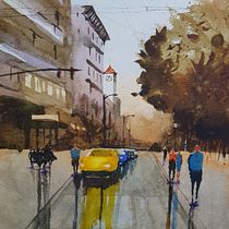 Meu projeto do curso: Paisagens urbanas em aquarela. Een project van Aquarelschilderen van Marcos Ferreira Leite - 07.08.2020