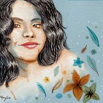Mi Proyecto del curso: Retrato ilustrado en acuarela. Un proyecto de Ilustración digital y Pintura a la acuarela de Mary Bustinza - 09.08.2020