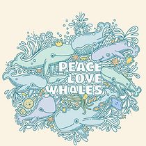 Peace Love Whales - My project in Doodle-Style Vector Illustration course. Ilustração digital projeto de Penny Aguilera - 09.08.2020