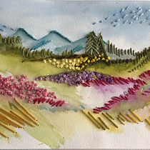 Thaniest in Embroidery and Watercolor Basic Techniques course. Acr, lic Painting, Design, Embroider, and Watercolor Painting project by Thanie Saeed - 09.11.2020