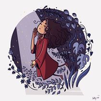 Meu projeto do curso: Retrato ilustrado com elementos botânicos. Un proyecto de Ilustración tradicional de Lorraiyne Ruiz - 10.08.2020