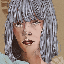 First portrait in life!. Fine Arts, Artistic Drawing, Portrait Drawing, Digital Drawing, Fashion Design, Fashion Photograph, Traditional illustration, and Digital Illustration project by Elisa Fabricio - 08.10.2020