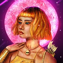 Artemis, Moon Goddess . Artistic Drawing, Creativit, Digital Illustration, and Digital Painting project by Daniel - 08.11.2020