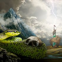 Mi Proyecto del curso: Matte Painting: creando mundos fotorrealistas / Sword Guardian. Photographic Composition, Graphic Design, and Photomontage project by Matías Herrera González - 08.11.2020