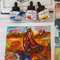 Mi Proyecto del curso: Técnicas aplicadas de ilustración en acuarela - Sunset In Turkey. Un progetto di Pittura ad acquerello di Henry Miranda - 11.08.2020