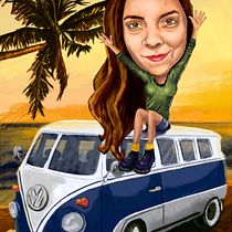 Mi Proyecto del curso: Retratos pictóricos con técnicas digitales/Caricatura . Un progetto di Disegno, Disegno digitale e Illustrazione tradizionale di dnunezm - 12.08.2020