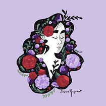 My project in Illustrated portraits with botanical elements course. Un proyecto de Ilustración botánica de sanajarian - 12.08.2020