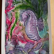 Mi Proyecto del curso: Hipocampo. Ink Illustration, and Watercolor Painting project by Ana Pereira - 08.13.2020