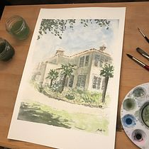 My project in Architectural Sketching with Watercolor and Ink course. Pintura em aquarela projeto de samrashba - 14.08.2020