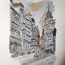Mi Proyecto del curso: Dibujo arquitectónico con acuarela y tinta. Ilustração com tinta, e Pintura em aquarela projeto de burningraphic - 18.08.2020