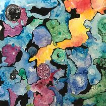 Bastis Final Project; Modern Watercolor Techniques course -  Galaxy 12x12. Watercolor Painting project by Kristen Bastis - 08.14.2020