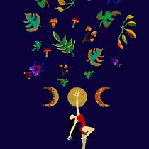 Ilustração flat com Photoshop: Deusa Triplice. Botanical Illustration, and Digital Illustration project by Mayara Biagiotti - 08.19.2020