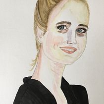 Mi Proyecto del curso: Retrato en acuarela a partir de una fotografía. Pencil Drawing, Portrait Drawing, and Watercolor Painting project by Christèle MOUCHEL - 08.18.2020