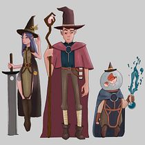 My 3 Magic Warriors. Character Design, Digital Illustration, and Traditional illustration project by Ana de Matos - 08.18.2020