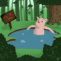 Proyecto final: Pig Spa. Esboçado, Criatividade, Desenho, Desenho artístico, Desenho digital, Design de personagens, Ilustração tradicional, Ilustração digital, Ilustração infantil, e Pintura digital projeto de Javier Graterol - 11.08.2020