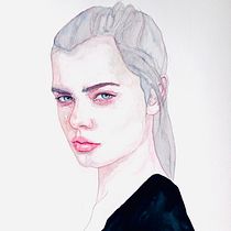 My project in 'Watercolor Portrait from a Photo' course. Watercolor Painting, Embroider, Traditional illustration, and Pencil Drawing project by Sarah Faber - 08.19.2020