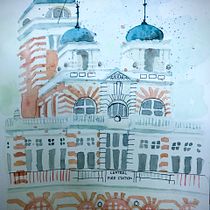 My project in Architectural Sketching with Watercolor and Ink course. Design gráfico, Fotografia, e Pintura em aquarela projeto de Loan Do - 21.08.2020