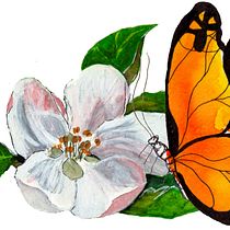 Ilustración del cuento "La Mariposa y la Flor del Manzano". Traditional illustration, and Children's Illustration project by Regina von Reitzenstein - 08.21.2020
