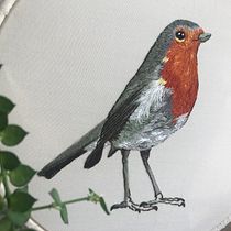 Petirrojo curso Pintar con hilo de Gimena Romero. Embroider project by nina_e - 08.23.2020