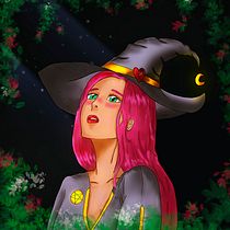Little Witch . Caligrafia, Design de personagens e Ilustração digital projeto de Cristóbal Astoreca - 24.08.2020