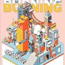 Burning Monday. Traditional illustration, Digital Illustration, and Vector Illustration project by Martha Rivas - 08.24.2020