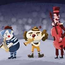 Mi Proyecto del curso: Fábrica de personajes ilustrados. Tres músicos cirqueros. Traditional illustration project by Katherine Angeles - 09.02.2020