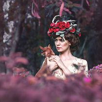Ninfa en el bosque. Un projet de Photographie, Photographie artistique, Photographie de studio, Photographie de mode, Photographie de portrait, Photographie extérieure, Postproduction photographique , et Retouche photographique de ROBERT GARCIA - 15.04.2021