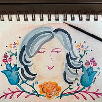 My project in Illustrated portraits with botanical elements course. Ilustração tradicional projeto de Rebeca de Legarreta - 28.08.2020