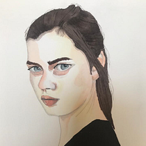 Retrato em aquarela a partir de uma fotografia. Projekt z dziedziny Portret użytkownika Yumi Kimoto - 29.08.2020