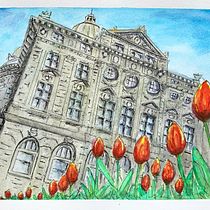 Greensburg, PA USA Courthouse . Arquitetura, e Pintura em aquarela projeto de rebecca_c_hagen - 30.08.2020