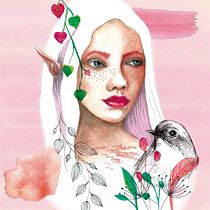 Mi Proyecto del curso: Retrato ilustrado en acuarela. Un proyecto de  de andreahemilceledesma - 30.08.2020