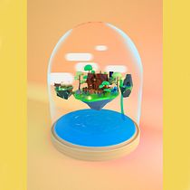 Diorama: Casa Nórdica en islas flotantes. Un progetto di 3D, Architettura e Bozzetti di Pedro Velazquez - 03.09.2020