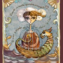 Mi Proyecto del curso: Ilustración artística: dibuja tu imaginario  Mi guia interior. Traditional illustration project by Liliana Quintero - 09.01.2020