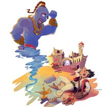 Aladdin y el Genio de la Lampara Magica . Un projet de Illustration numérique de joorgudisenos - 02.09.2020