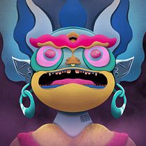 My project For this course. Like a monster with a mask or something . Character Design project by Cristiano Lima - 09.02.2020