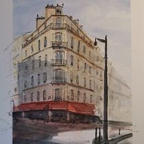 My project in Architectural Sketching with Watercolor and Ink course. Ilustração arquitetônica projeto de Steve Green - 02.09.2020