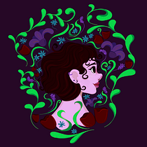 Meu projeto do curso: Retrato ilustrado com elementos botânicos <3. Desenho digital projeto de giuliadaflon - 04.09.2020