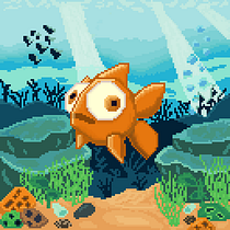Mi Proyecto del curso: Pez a la deriva. Un projet de Dessin numérique, Conception de personnages, Pixel art , et Jeux vidéo de Fernando Laxi - 06.09.2020