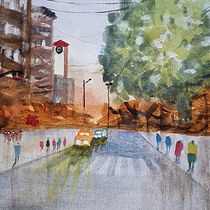 My project in Urban Landscapes in Watercolor course. Un progetto di Illustrazione architettonica di Victoria Beresi - 20.01.2021