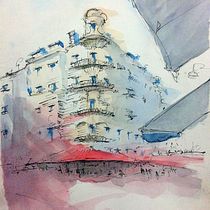 Dibujo arquitectónico con acuarela y tinta. Esboçado, Desenho, Pintura em aquarela, Ilustração arquitetônica, Sketchbook e Ilustração com tinta projeto de abadmartin83 - 07.09.2020