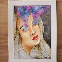 Proyecto final: "A universe inside her eyes" . Un progetto di Pittura ad acquerello di Gricelle Matias Ruiz - 08.09.2020