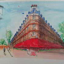 My project in Architectural Sketching with Watercolor and Ink course. Arquitetura projeto de José Amaral - 09.09.2020